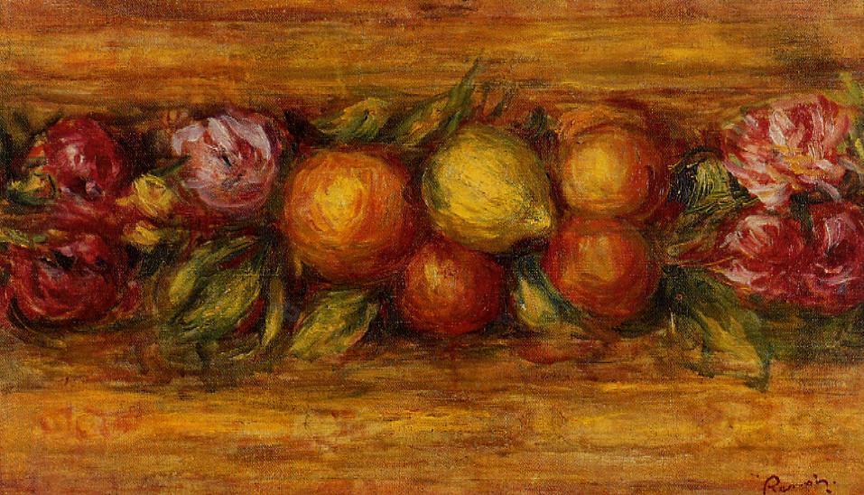 Garland of Fruit and Flowers - Pierre-Auguste Renoir painting on canvas